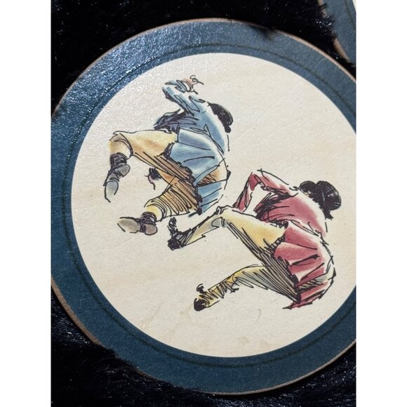 Vintage Golden Cross Coaster Set With Humorous Illustrations In Original Box - Picture 7 of 11